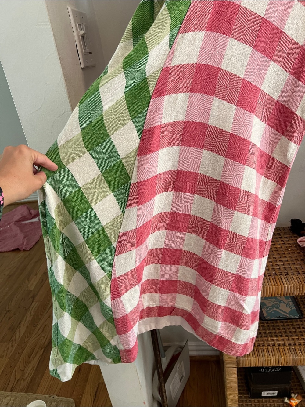 Rosie Assoulin Pink & Green Check Kids Polo Nightgown - Picture 10 of 13